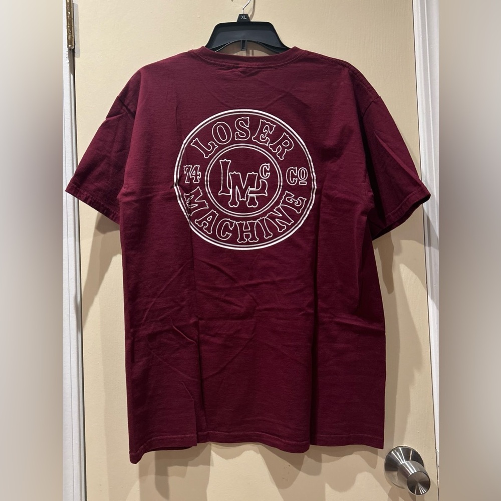 Loser Machine Graphic Men’s T-Shirt L-XL Maroon Short Sleeve Excellent